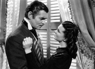 movie gone with the wind black and white clark gable couple hd wallpaper preview