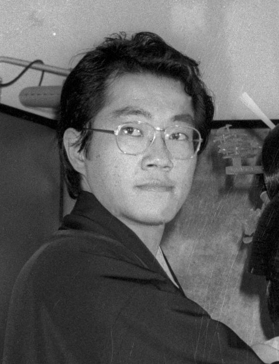 Photo shows Japanese manga comic creator Akira Toriyama, known for such popular titles as 