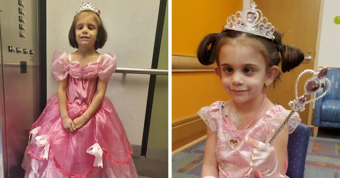 Πεντάχρονη εμφανίζεται με «πριγκιπικά» φορέματα κάθε φορά που πάει να κάνει χημειοθεραπεία