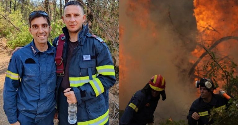 Φωτιές – Εύβοια: Ραγίζουν καρδιές με το δώρο Έλληνα πυροσβέστη σε Ρουμάνο συνάδελφό του
