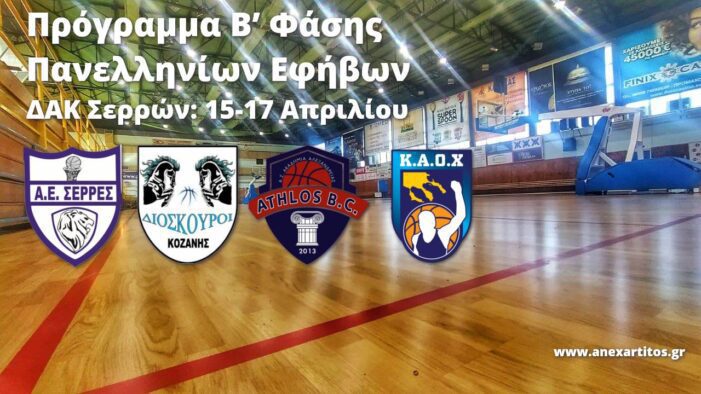 Για το Πανελλήνιο Πρωτάθλημα Μπάσκετ Εφήβων: Στις Σέρρες η δεύτερη φάση